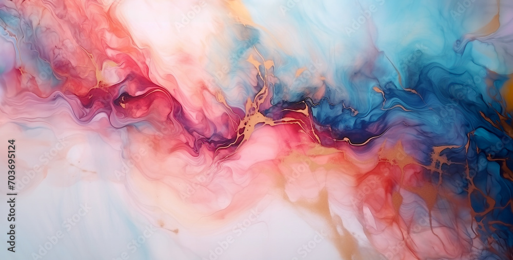Abstract fluid art painting in alcohol ink technique background. luxury background