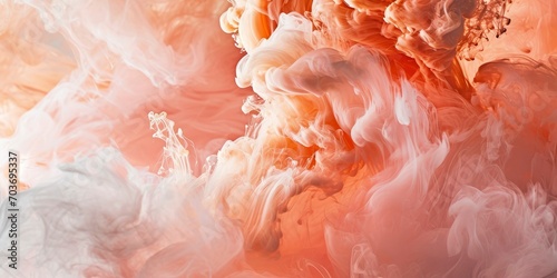 Aesthetic wallpaper with Peach Fuzz color shades. Beautiful orange pink background