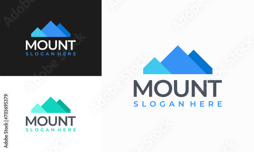 simple mountain logo, Unique Mountain symbol, Usable for Business and Branding Logos. Flat Vector Logo Design Template Element.