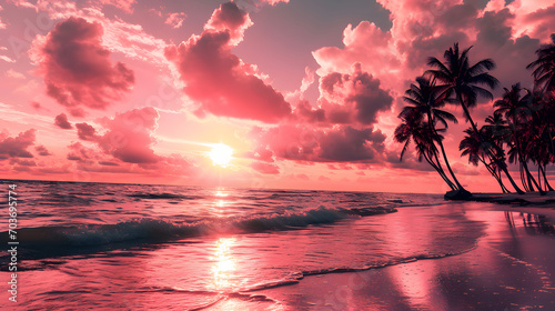 Tropical Sunset Serene Beach
