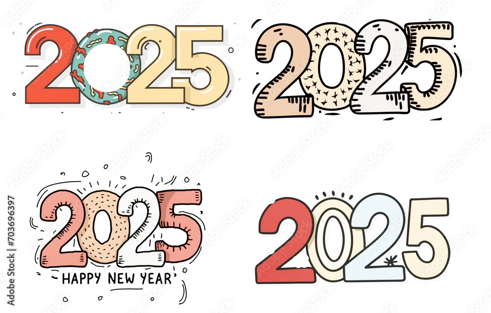Happy New Year 2025 text design