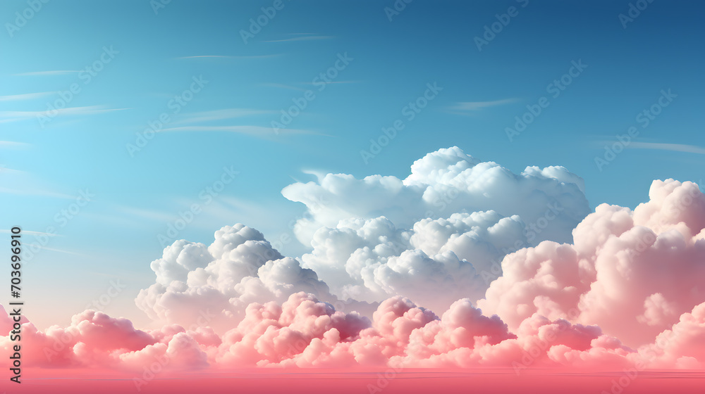 Ethereal Beauty, Captivating Pastel Sky, Soft Pastel Sky, and Cloud Texture. Abstract Background in Tranquil Colors, Perfect for Artistic Projects and Serene Designs