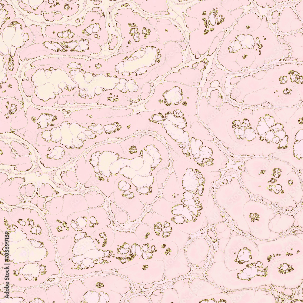 Abstract Marble texture. Fractal digital Art Background. High Resolution. Pink peach color marble texture with gold veins. Can be used for background or wallpaper