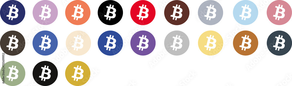 Bitcoin Square in 21 verschiedenen Farben Bitcoin Square in 21 verschiedenen Farben