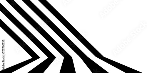 Black on white abstract perspective wave and zigzag line stripes with 3d dimensional effect isolated on white.