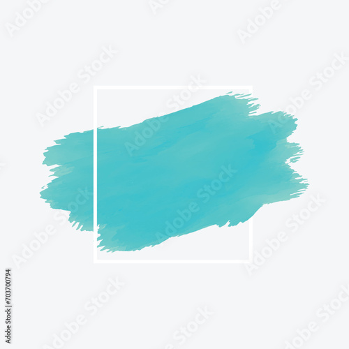 Colorful watercolor patch background vector Logo brush painted watercolor abstract background design illustration vector over square frame. 