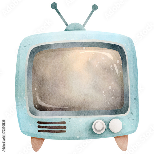 Vintage television watercolor