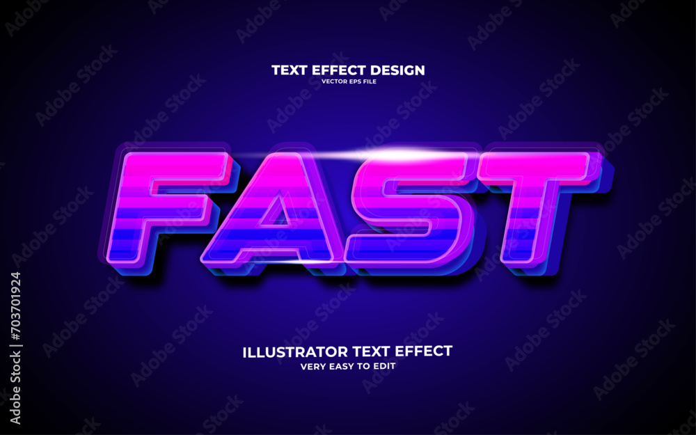 Fast 3d editable texxt effect