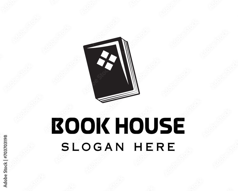 book house creative logo design template