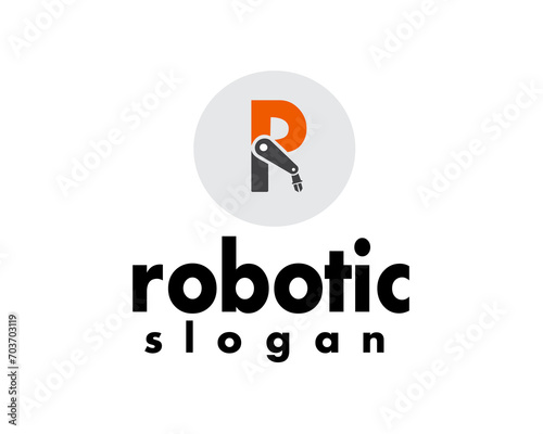 business robotic creative logo design template