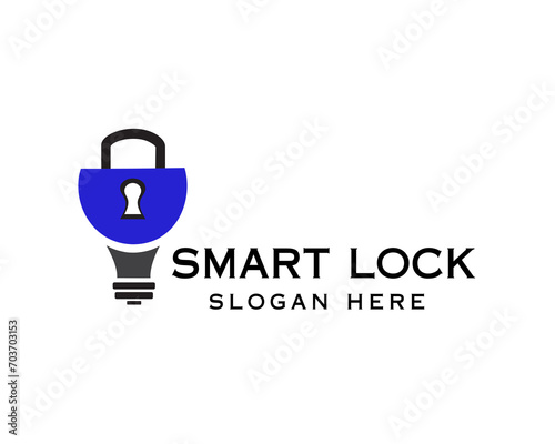 smart lock icon logo design template