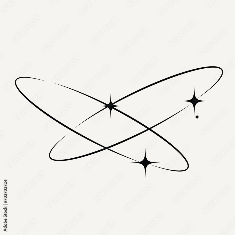Y2K geometric shapes. Abstract geometric minimalistic shape. Trendy star and circle. Vector illustration concept. Vector. 