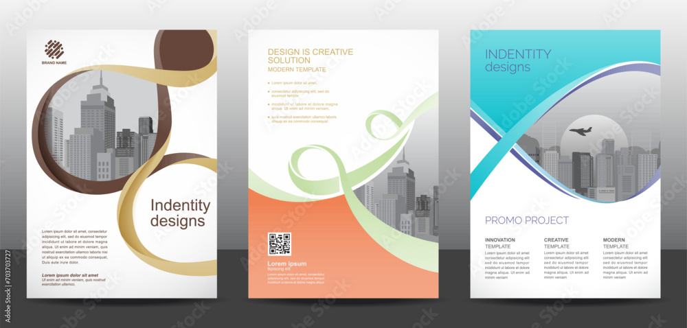 Template vector design set for Brochure, AnnualReport, Corporate Presentation, Portfolio, Flyer, layout modern, posters collection Eps10