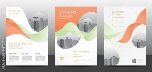 Template vector design set for Brochure, AnnualReport, Corporate Presentation, Portfolio, Flyer, layout modern, posters collection Eps10