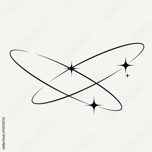 Y2K geometric shapes. Abstract geometric minimalistic shape. Trendy star and circle. Vector illustration concept. Vector. 