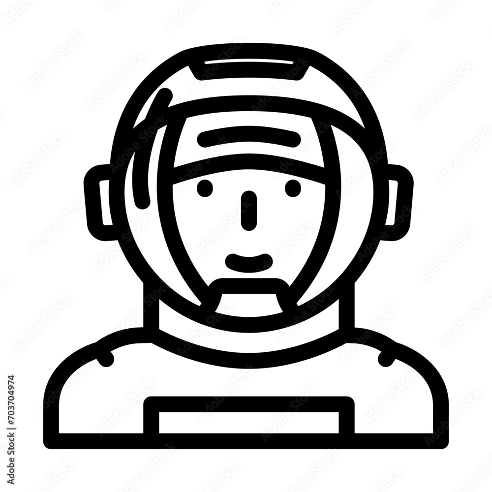astronaut mask face line icon vector. astronaut mask face sign. isolated contour symbol black illustration astronaut mask face line icon vector. astronaut mask face sign. isolated contour symbol black illustration