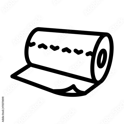 toilet roll paper towel line icon vector. toilet roll paper towel sign. isolated contour symbol black illustration