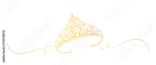 golden crown line art style