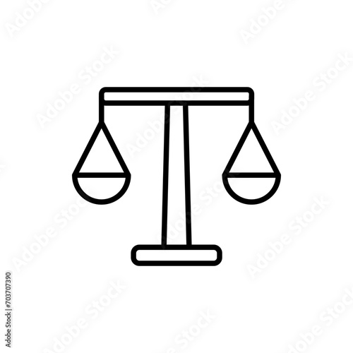 Justice scales outline icons, minimalist vector illustration ,simple transparent graphic element .Isolated on white background