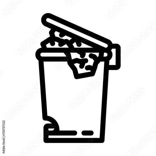 paper towel trash line icon vector. paper towel trash sign. isolated contour symbol black illustration