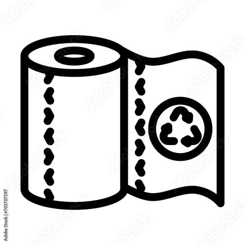 recycling paper towel line icon vector. recycling paper towel sign. isolated contour symbol black illustration