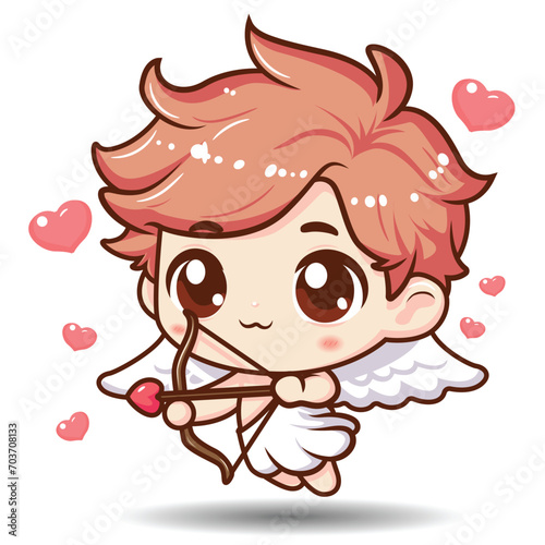 cute cartoon shibi Cupid character.