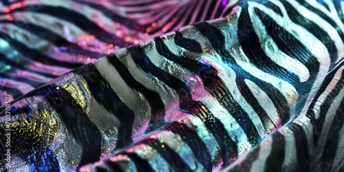 Wallpaper Mural Closeup zebra skin with in trendy holographic Featuring a Texture Design. Torontodigital.ca