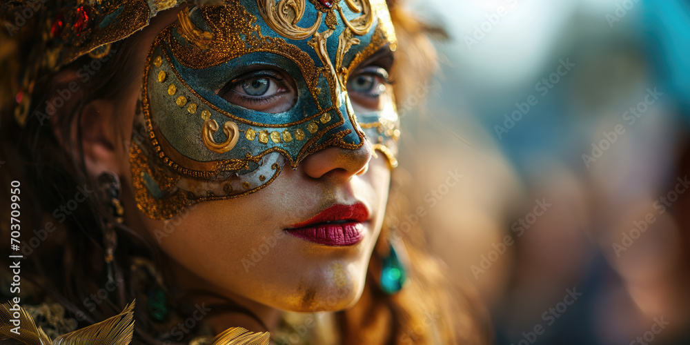 Frau Porträt Carneval in Brasilien