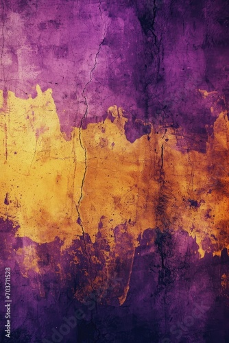 Grunge Background Texture in the Style Deep Purple and Golden Yellow - Amazing Grunge Wallpaper created with Generative AI Technology