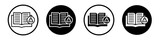 Instruction icon set. Read manual and technical book vector symbol in a black filled and outlined style. Info guide book sign.