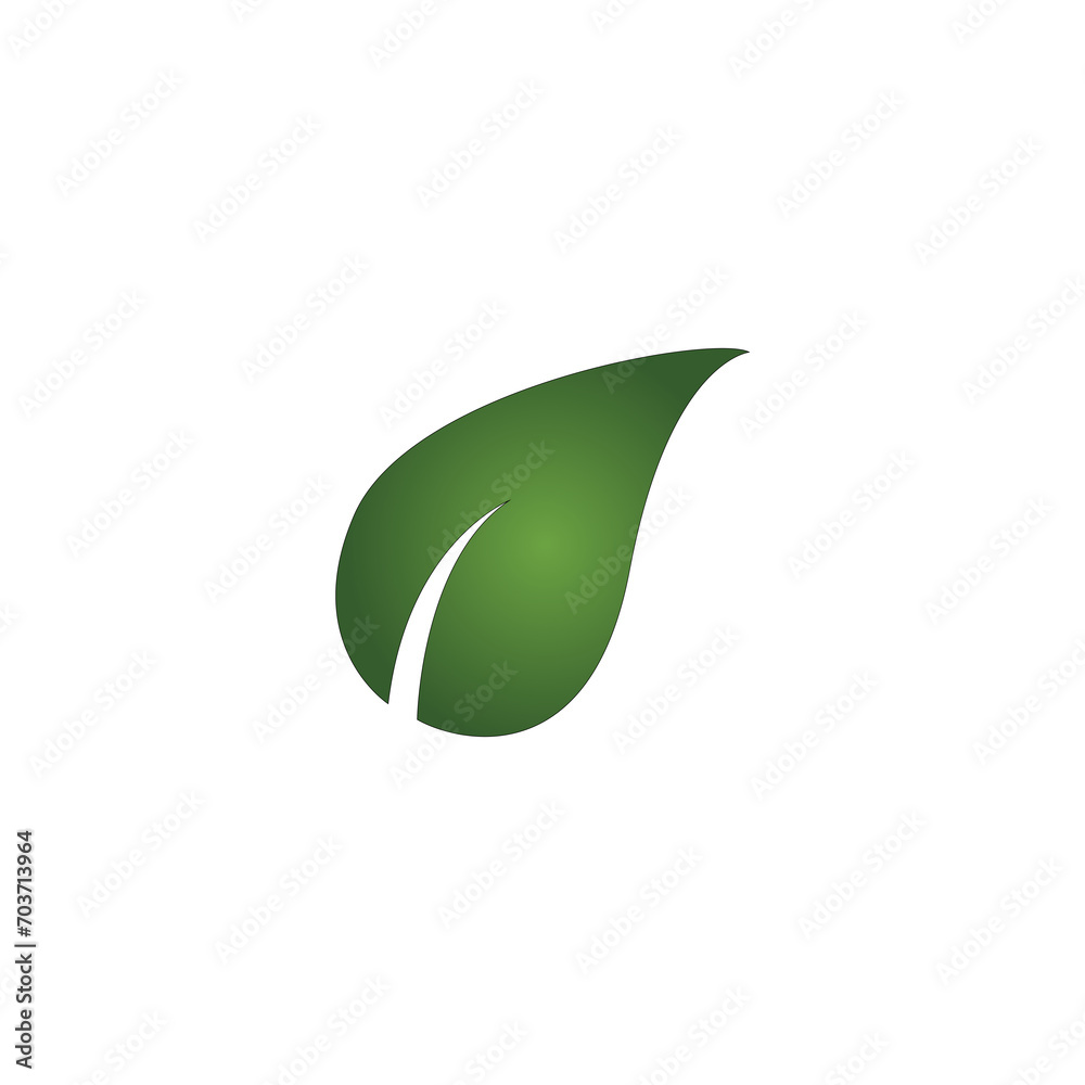 Leaf sign green gradient icon vector image Leaf sign green gradient icon vector image