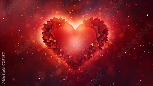 Abstract Red Heart, a Sweet and Colorful Valentine's Day Celebration with Vibrant Romance and Artistic Passion - Perfect for Greeting Cards and Decorative Concepts!