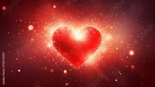 Abstract Red Heart, a Sweet and Colorful Valentine's Day Celebration with Vibrant Romance and Artistic Passion - Perfect for Greeting Cards and Decorative Concepts!