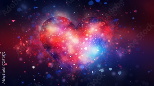 Abstract Red Heart, a Sweet and Colorful Valentine's Day Celebration with Vibrant Romance and Artistic Passion - Perfect for Greeting Cards and Decorative Concepts!