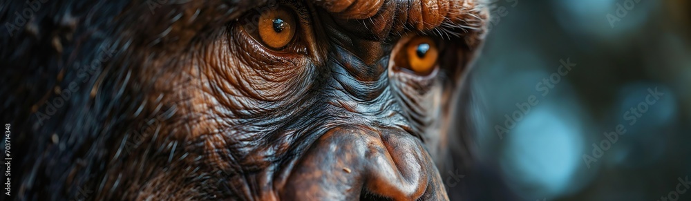 Close-Up Of A Chimpanzee's Face. Illustration On The Theme Of Animals And The World, Territories And Mammals. Generative AI
Close-Up Of A Chimpanzee's Face. Illustration On The Theme Of Animals And The World, Territories And Mammals. Generative AI