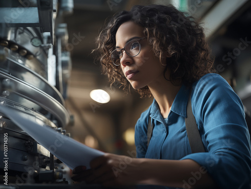 Female physicist at work close-up. Woman career concept photo