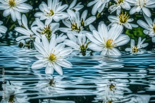 white flowers on water in tube beautiful view © Zoraiz