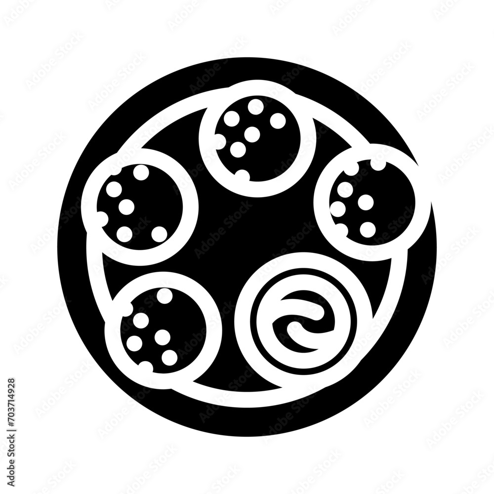 arancini balls italian cuisine glyph icon vector. arancini balls italian cuisine sign. isolated symbol illustration