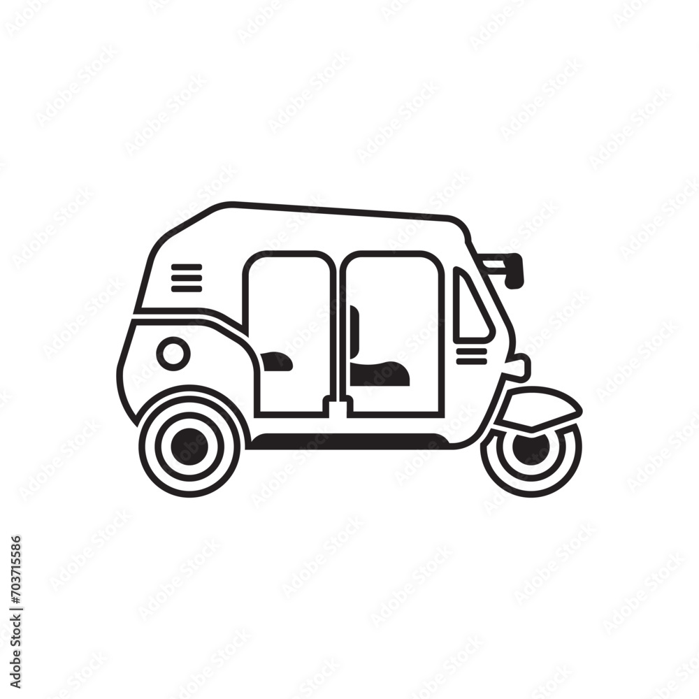 Motorcycle rickshaw icon logo vector illustration design