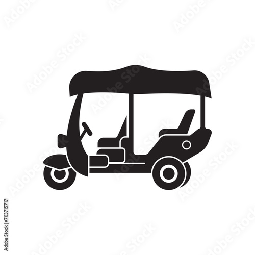 Motorcycle rickshaw icon logo vector illustration design