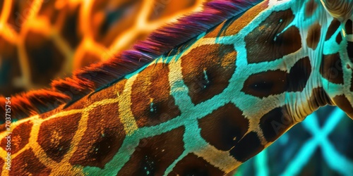 Closeup giraffe skin with in trendy holographic Featuring a Texture Design
