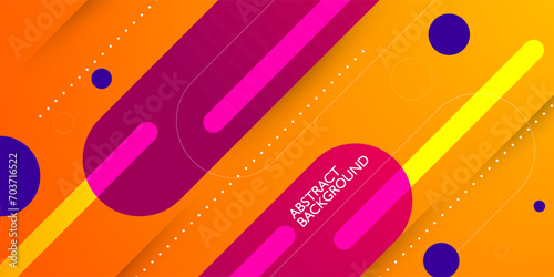 Abstract colorful dynamic bright orange gradient geometric background. Trendy colorful element gradation with circle pattern. Dynamic banner concept. Eps10 vector