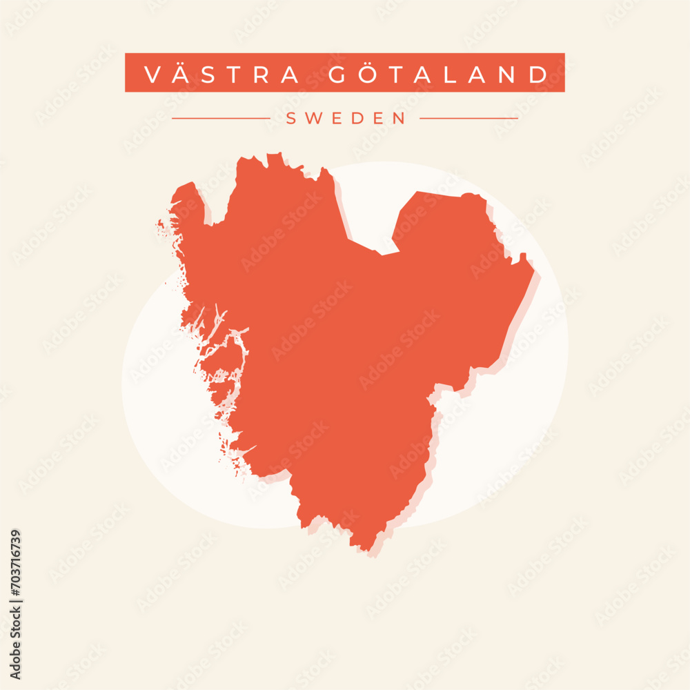 Vector illustration vector of Vastra Gotaland map Sweden