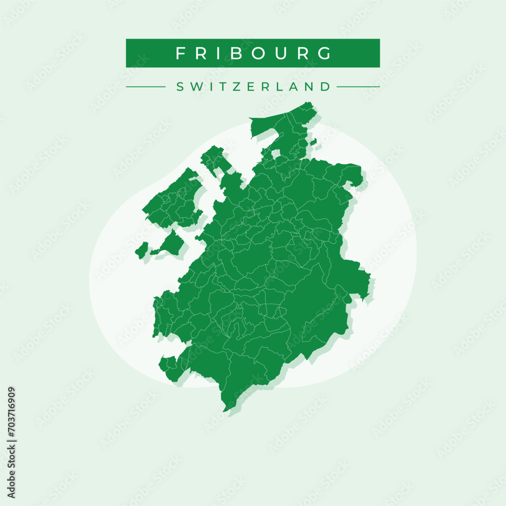 Vector illustration vector of Fribourg map Switzerland