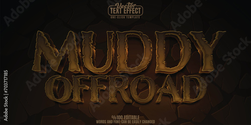 Offroad editable text effect, customizable mud and 4x4 3D font style