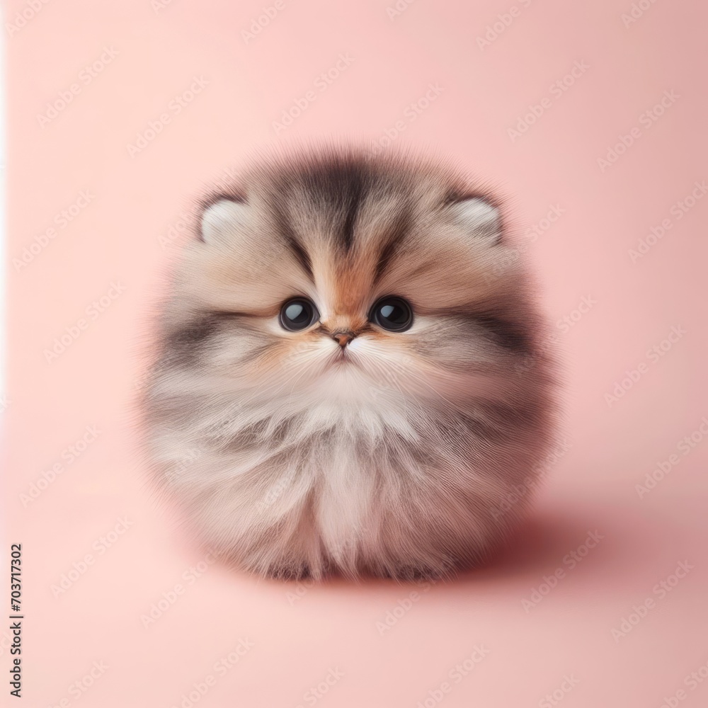 Сute fluffy gray kitten toy on a pastel pink background. Minimal adorable animals concept. Wide screen wallpaper. Web banner with copy space for design. Сute fluffy gray kitten toy on a pastel pink background. Minimal adorable animals concept. Wide screen wallpaper. Web banner with copy space for design.