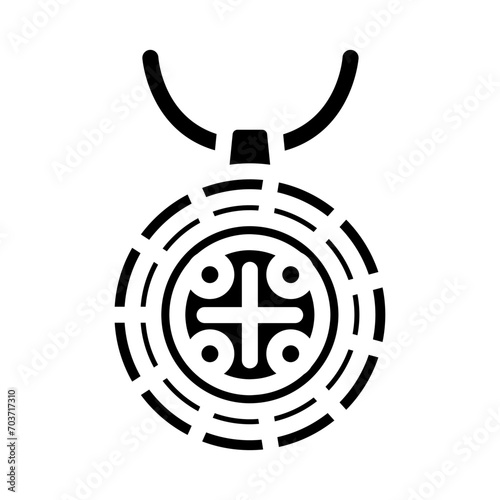 medallion jewelry glyph icon vector. medallion jewelry sign. isolated symbol illustration photo