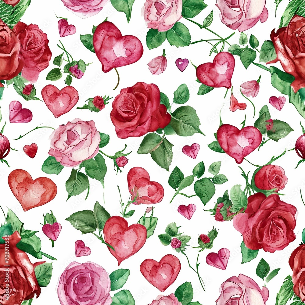 seamless pattern with red hearts valentines day consept love themed seamless pattern with red hearts valentines day consept love themed