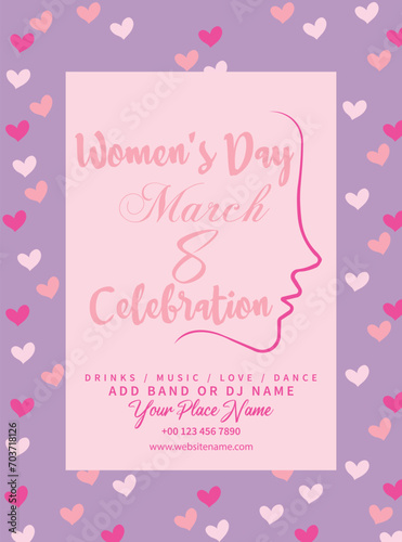 Women's day celebration flyer poster social media post design