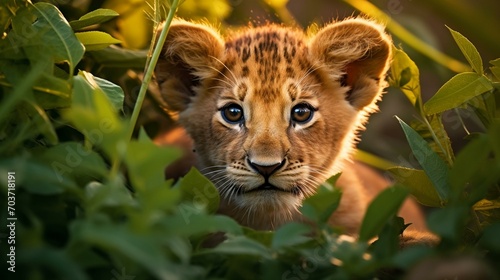 a lion cub surrounded by the golden savannah brush